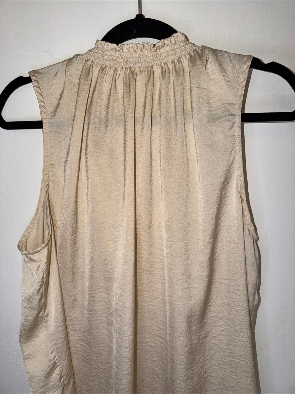 Ruffle-Trim Alex & Lilli V-Neck Sleeveless Camisole in Cream - Picture 9 of 11